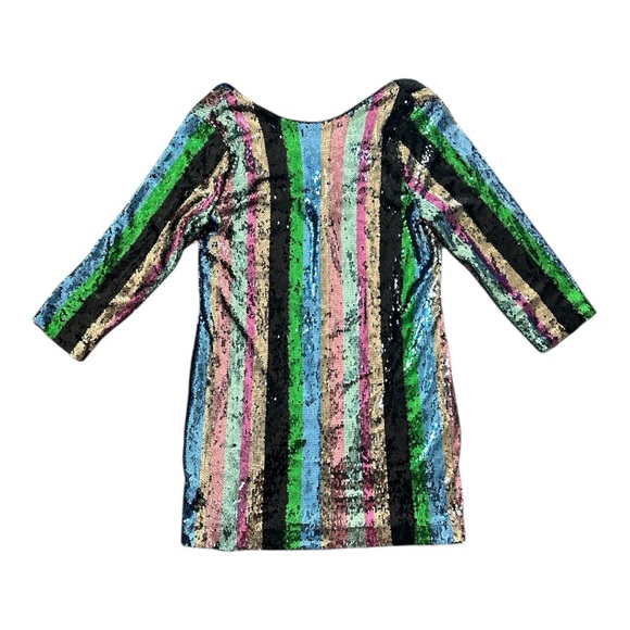 Sanctuary Striped Sequins Over the Rainbow Mini Party Dress - Picture 1 of 5